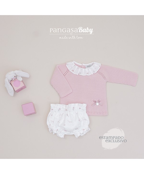 Conjunto beb baby nubes rosa de Pangasa Nuevelunaskids